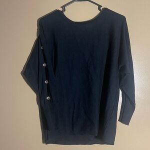 Black and Gold  Long Sleeve Top with Button Accents size medium